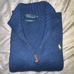 Thick Blue Ralph Lauren Polo quarter-zip sweater